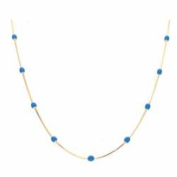 CELEBRYTKA POZŁACANA 50 CM 4/1 MM NIEBIESKIE KORALIKI XUPING 39748