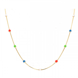 CELEBRYTKA POZŁACANA 50 CM 4/1 MM KOLOROWE KORALIKI XUPING 39752