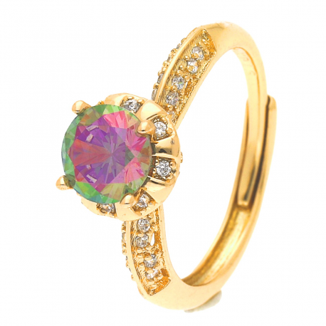 PIERŚCIONEK POZŁACANY 8 MM ALEKSANDRYT XUPING 39768