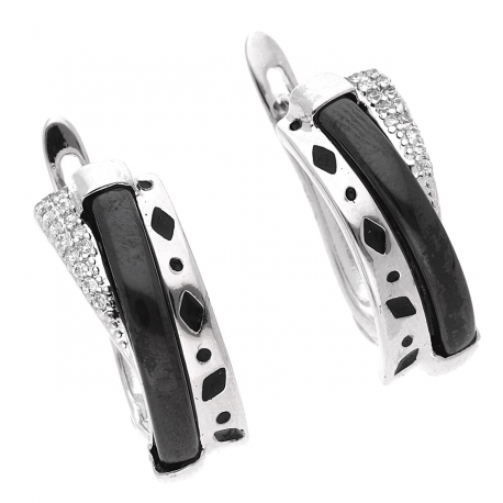 KOLCZYKI RODOWANE 21/9 MM CERAMIC XUPING 40262