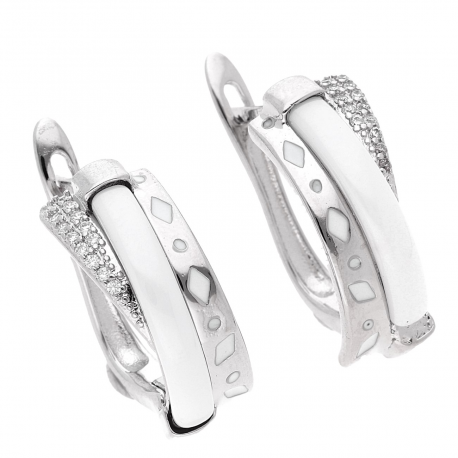 KOLCZYKI RODOWANE 21/9 MM CERAMIC XUPING 40263