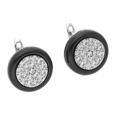 KOLCZYKI RODOWANE 12 MM BLACK CERAMIC XUPING 40265