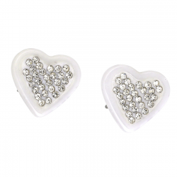 KOLCZYKI 11/12 MM WHITE CERAMIC S. STEEL TTM XUPING 40281