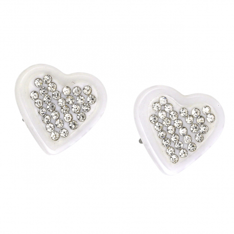 KOLCZYKI 11/12 MM WHITE CERAMIC S. STEEL TTM XUPING 40281