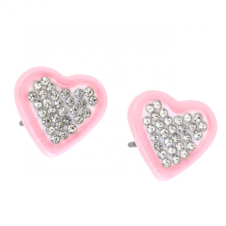 KOLCZYKI 11/12 MM PINK CERAMIC S. STEEL TTM XUPING 40282