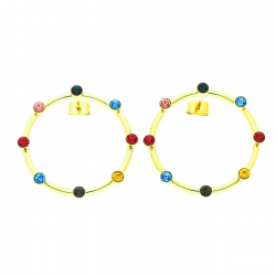 KOLCZYKI POZŁACANE 32 MM S. STEEL TTM XUPING 40849