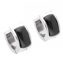 KOLCZYKI 13/7 MM BLACK CERAMIC S. STEEL TTM XUPING 40960