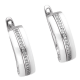 KOLCZYKI RODOWANE 19/6 MM WHITE CERAMIC XUPING 40969