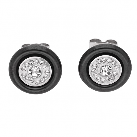 KOLCZYKI 12 MM BLACK CERAMIC S. STEEL TTM XUPING 40970