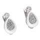 KOLCZYKI RODOWANE 16/8 MM WHITE CERAMIC XUPING 40973