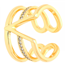 PIERŚCIONEK POZŁACANY 3 MM ELEGANCE XUPING 41004