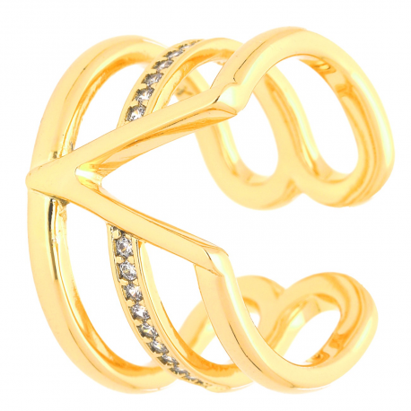 PIERŚCIONEK POZŁACANY 3 MM ELEGANCE XUPING 41004