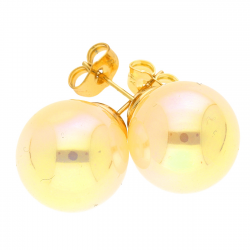 KOLCZYKI POZŁACANE 16 MM GOLD HOLOGRAM BALL XUPING 41039