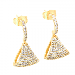 KOLCZYKI POZŁACANE 25/15 MM BRYLANCIKOWE XUPING 41291