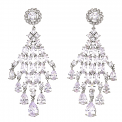 KOLCZYKI RODOWANE 65/27 MM LUXURY BRYLANTOWE XUPING 41599