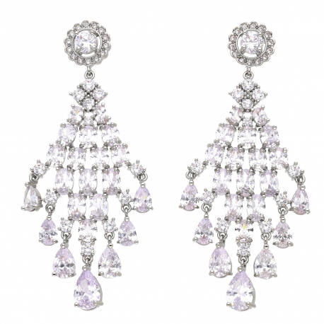 KOLCZYKI RODOWANE 65/27 MM LUXURY BRYLANTOWE XUPING 41599