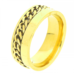 PIERŚCIONEK POZŁACANY 7 MM S.STEEL TTM XUPING 41629