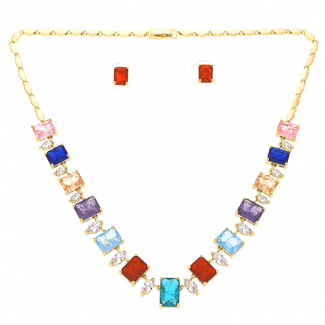 KOMPLET BIŻUTERII POZŁACANY LUXURY XUPING 41910