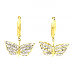 KOLCZYKI POZŁACANE 24/19 MM S. STEEL TTM XUPING 42011