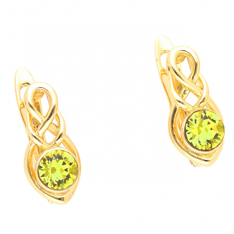 KOLCZYKI POZŁACANE 14/7 MM GOLDEN SHADOW CRYSTAL XUPING 42291