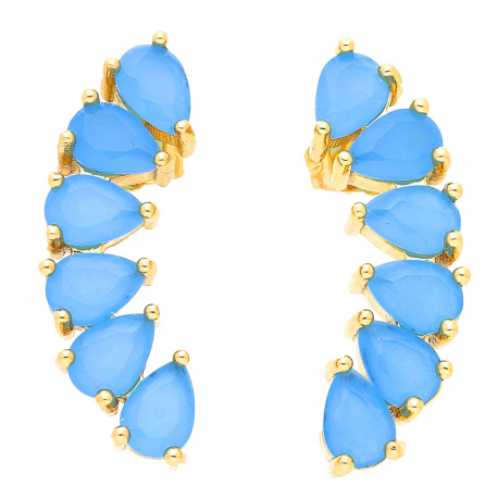 KOLCZYKI POZŁACANE 31/11 MM SAPPHIRE MOON XUPING 42569