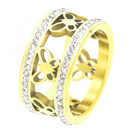 PIERŚCIONEK POZŁACANY 10 MM S.STEEL TTM XUPING 42627