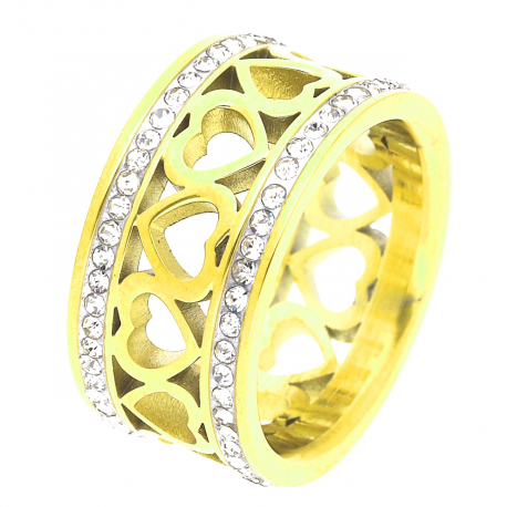 PIERŚCIONEK POZŁACANY 10 MM S.STEEL TTM XUPING 42628