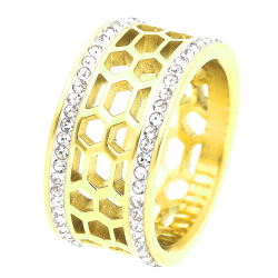 PIERŚCIONEK POZŁACANY 10 MM S.STEEL TTM XUPING 42629