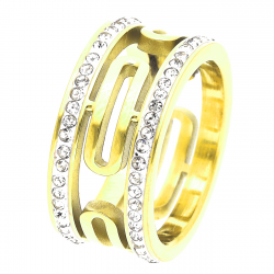 PIERŚCIONEK POZŁACANY 10 MM S.STEEL TTM XUPING 42630