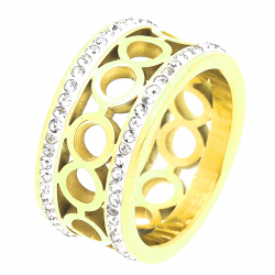 PIERŚCIONEK POZŁACANY 10 MM S.STEEL TTM XUPING 42631