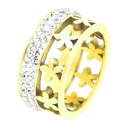 PIERŚCIONEK POZŁACANY 10 MM S.STEEL TTM XUPING 42632