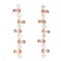 KOLCZYKI POZŁACANE 53/8 MM LUXURY VIOLET LIGHT XUPING 42950