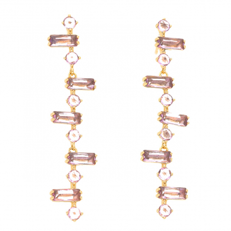 KOLCZYKI POZŁACANE 53/8 MM LUXURY VIOLET LIGHT XUPING 42950