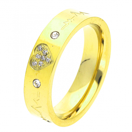 PIERŚCIONEK POZŁACANY 5 MM S. STEEL TTM XUPING 42986