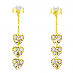 KOLCZYKI POZŁACANE 42/8 MM AURORE S. STEEL TTM XUPING 43053