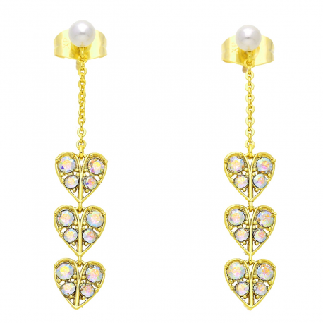 KOLCZYKI POZŁACANE 42/8 MM AURORE S. STEEL TTM XUPING 43053