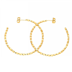 KOLCZYKI POZŁACANE 50/3 MM ZŁOTE KOŁA ZAKRĘCONE XUPING 43103