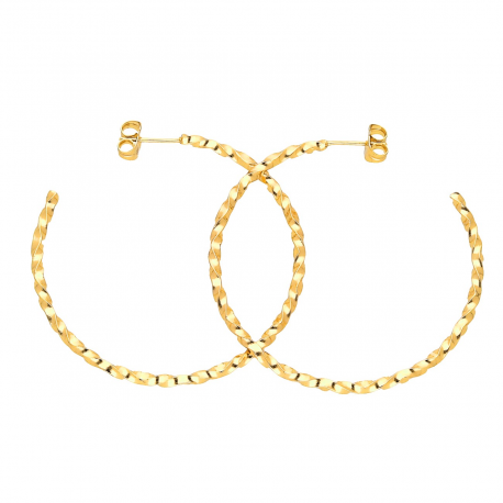 KOLCZYKI POZŁACANE 50/3 MM ZŁOTE KOŁA ZAKRĘCONE XUPING 43103