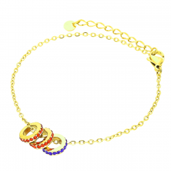 BRANSOLETKA POZŁACANA 17+3 CM S.STEEL TTM XUPING 43570