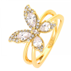PIERŚCIONEK POZŁACANY 13 MM BUTTERFLY XUPING 43642