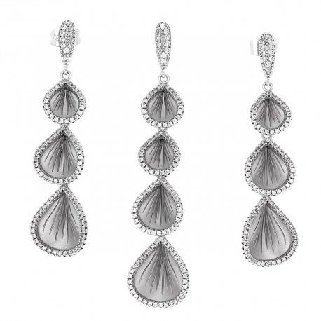 KOLCZYKI RODOWANE 58/15 MM Z ZAWIESZKĄ 70/16 MM XUPING 43780