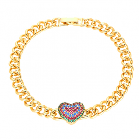 BRANSOLETKA POZŁACANA 19 CM 13 MM EXSKLUSIVE HEART XUPING 43996