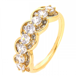 PIERŚCIONEK POZŁACANY 7 MM BRYLANTOWY XUPING 44030