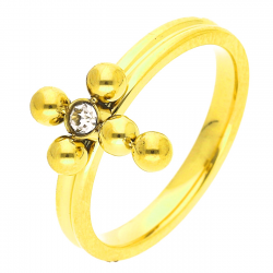 PIERŚCIONEK POZŁACANY 12 MM S.STEEL TTM XUPING 44405