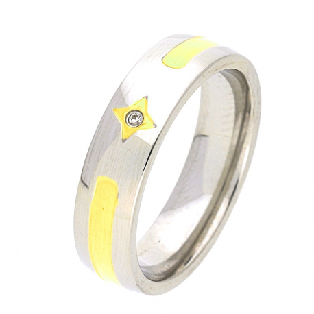 PIERŚCIONEK POZŁACANY 5 MM S.STEEL TTM XUPING 44416
