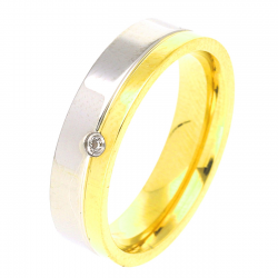 PIERŚCIONEK POZŁACANY 5 MM S.STEEL TTM XUPING 44418