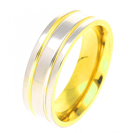 PIERŚCIONEK POZŁACANY 6 MM S.STEEL TTM XUPING 44424