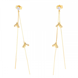 KOLCZYKI POZŁACANE 98 MM PSZCZÓŁKI XUPING 44448