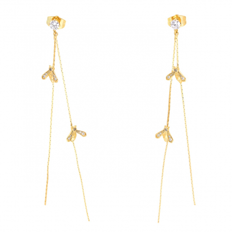 KOLCZYKI POZŁACANE 98 MM PSZCZÓŁKI XUPING 44448