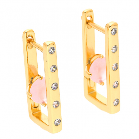 KOLCZYKI POZŁACANE 22/7/11 MM PINK MOON XUPING 44549